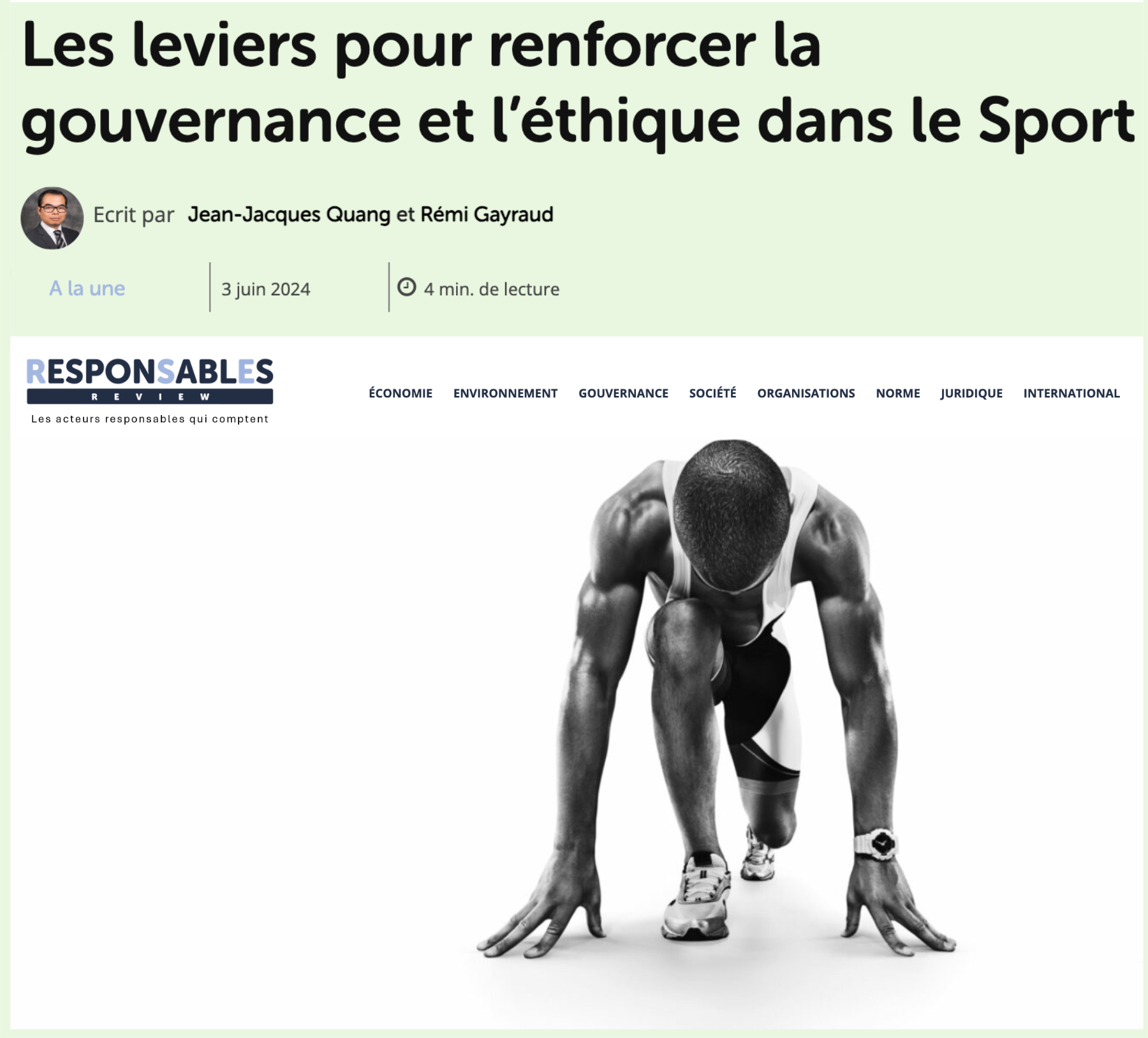 Ligne d&rsquo;alerte éthique – Les leviers pour renforcer la gouvernance et l’éthique dans le Sport